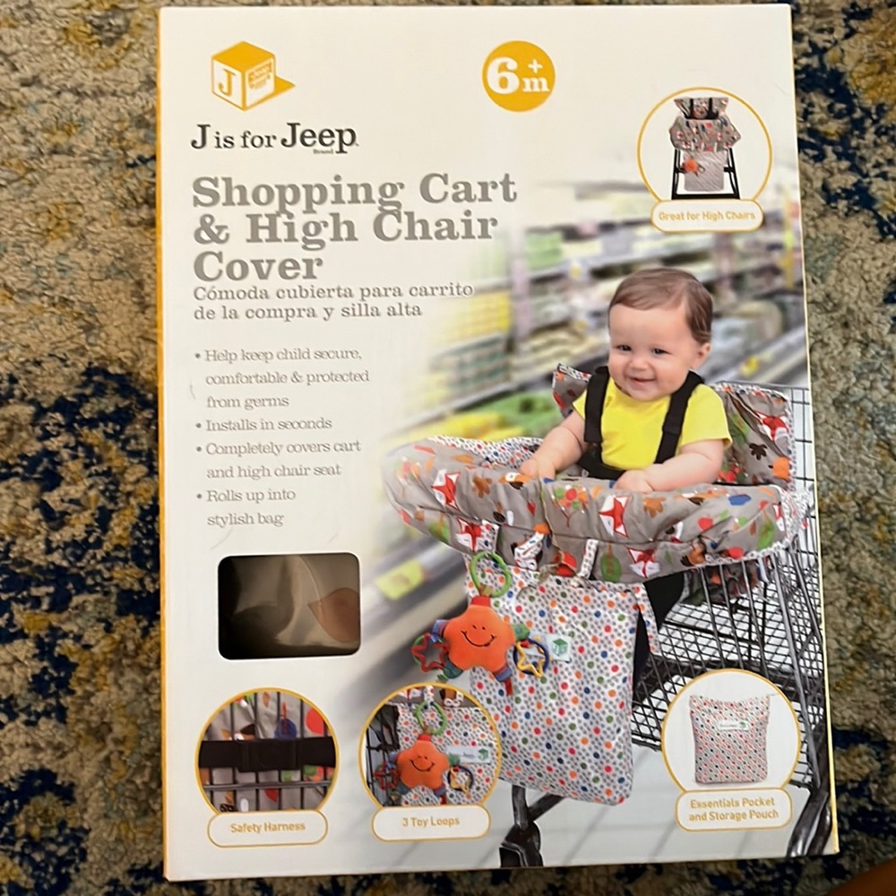 BRAND NEW, never used shopping cart/high chair cover.